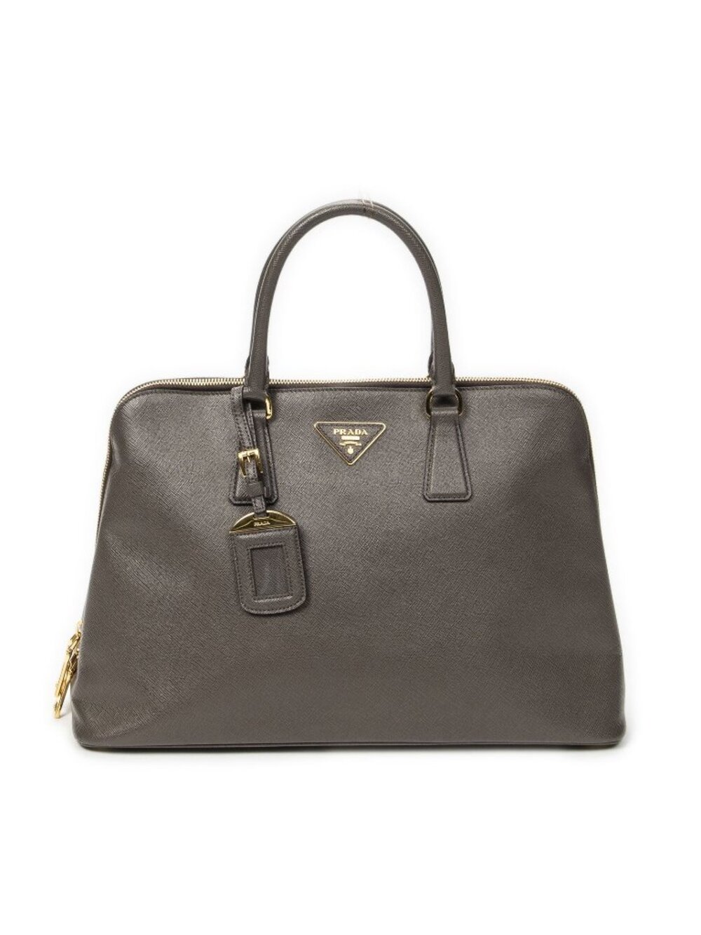 Prada Large Zip Promenade Gray Saffiano Leather Messenger - Picture 1 of 10